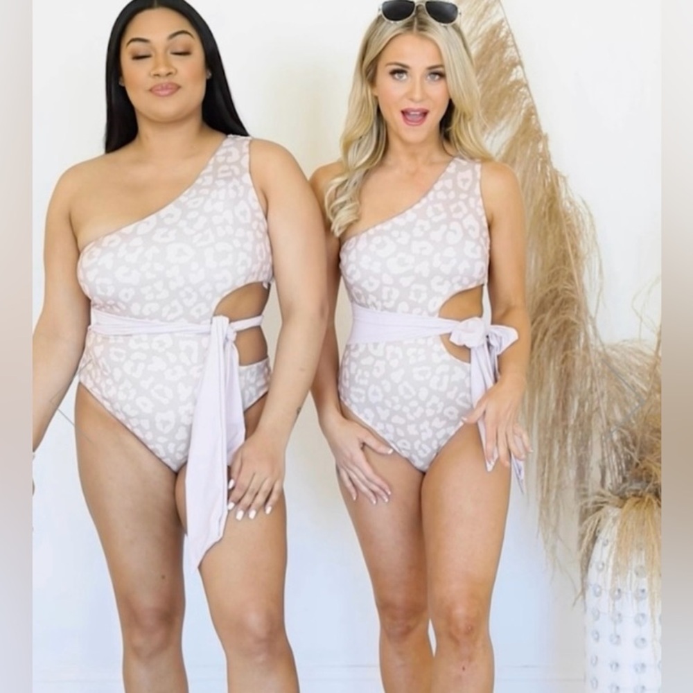 Pink Lily Cheetah One Piece Swimsuit